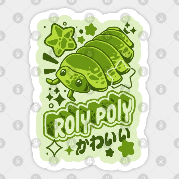 Roly Poly, cute isopod bug Sticker by The Japanese Fox